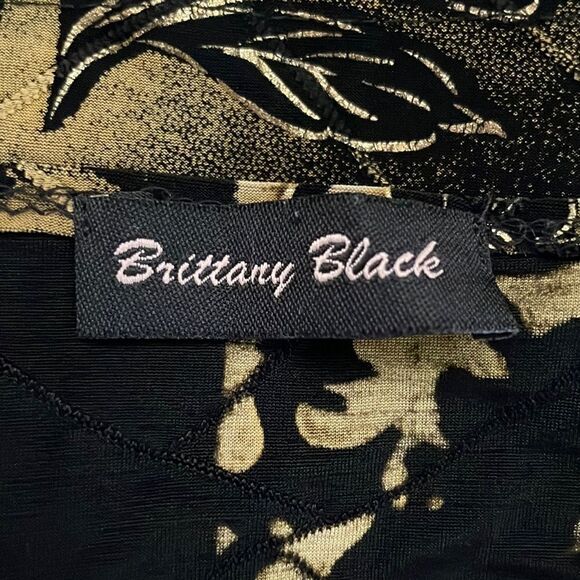 BRITTANY Black 3/4 Sleeve Floral and Ribbed Detailed Top Size Unknown - Picture 8 of 8